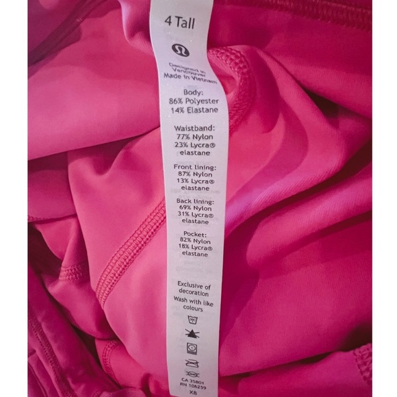 Lulu Lemon Pace Rival Mid-Rise Sonic Pink Tennis Skirt NWOT Size 4 Tall - Picture 6 of 7